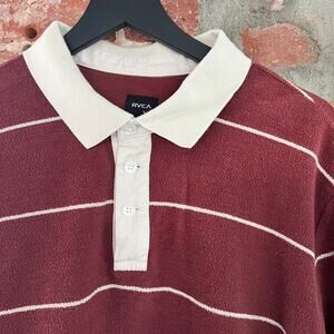 RVCA Men's Rust Collared Kangaroo Pocket Sweater XL 23x28